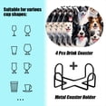 thumbnail image 2 of BaHomeck Drink Coasters Set of 4 with Holder different border collies beaming with smiles Water Absorbent Ceramic Coasters Tabletop Protection,Suitable for Various Cup ,Home Decor, 2 of 4