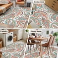 thumbnail image 6 of Paisley Flower 3'x5' Washable Rug, Spring Watercolor Floral Leaf Plant Orange Non-Slip Area Rugs for Entryway Kitchen Classroom, StainResistant Dorm Throw Carpet, Low Pile Soft Indoor Floor Mat, 6 of 9
