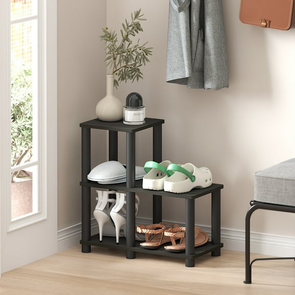 Furinno 14032EX/BK Turn-N-Tube Accent Decorative Shelf, Espresso/Black