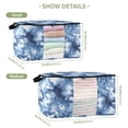 thumbnail image 2 of Foldable Clothes Storage Bags Clothes Organizer Bin with Clear Windows for Clothes Bedding Watercolor Indigo Waves, 2 of 6