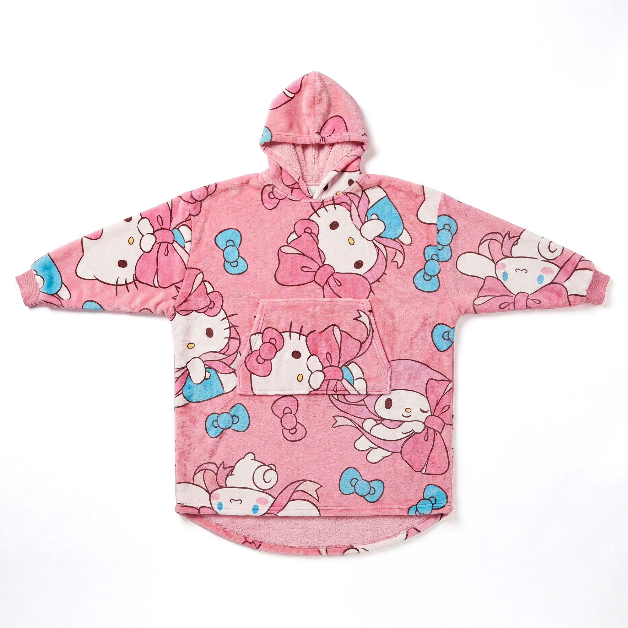 Girls Hello Kitty Cute Bows and Friends Wearable Blanket Hoodie