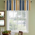 thumbnail image 3 of Blue Yellow Striped Curtain Valances for Windows, Kitchen Valance Window Treatments Panel 2 Pack, Modern Stripes Art Rod Pocket Short Curtains for Bathroom Bedroom 42 x 18 Inch, 3 of 8