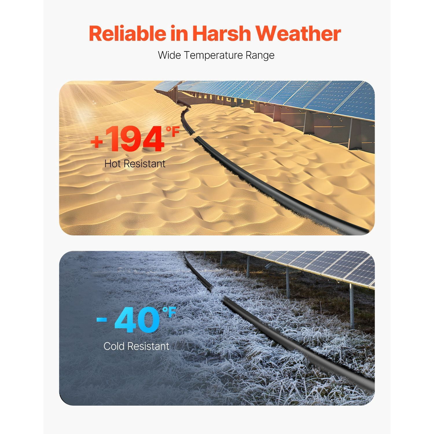 Solar Panel Extension Cable 20FT, 10AWG with MC4 Connectors, 100% Tinned Copper, TUV Certified, IP67 Waterproof, XLPE Insulation for Solar Systems