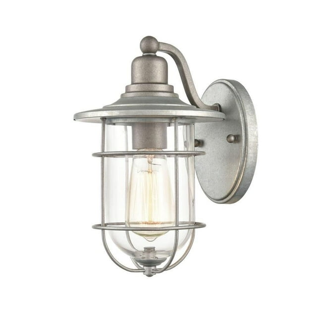 Millennium 2911-GA Transitional One Light Outdoor Wall Bracket from None Collection in Pewter Nickel Silver Finish Galvanized