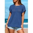 thumbnail image 3 of PRETTYGARDEN Womens Spring Tops Summer Shirts Crochet Cap Sleeve Sweater Pullover Cute Crew Neck Beach Cover Ups, 3 of 8
