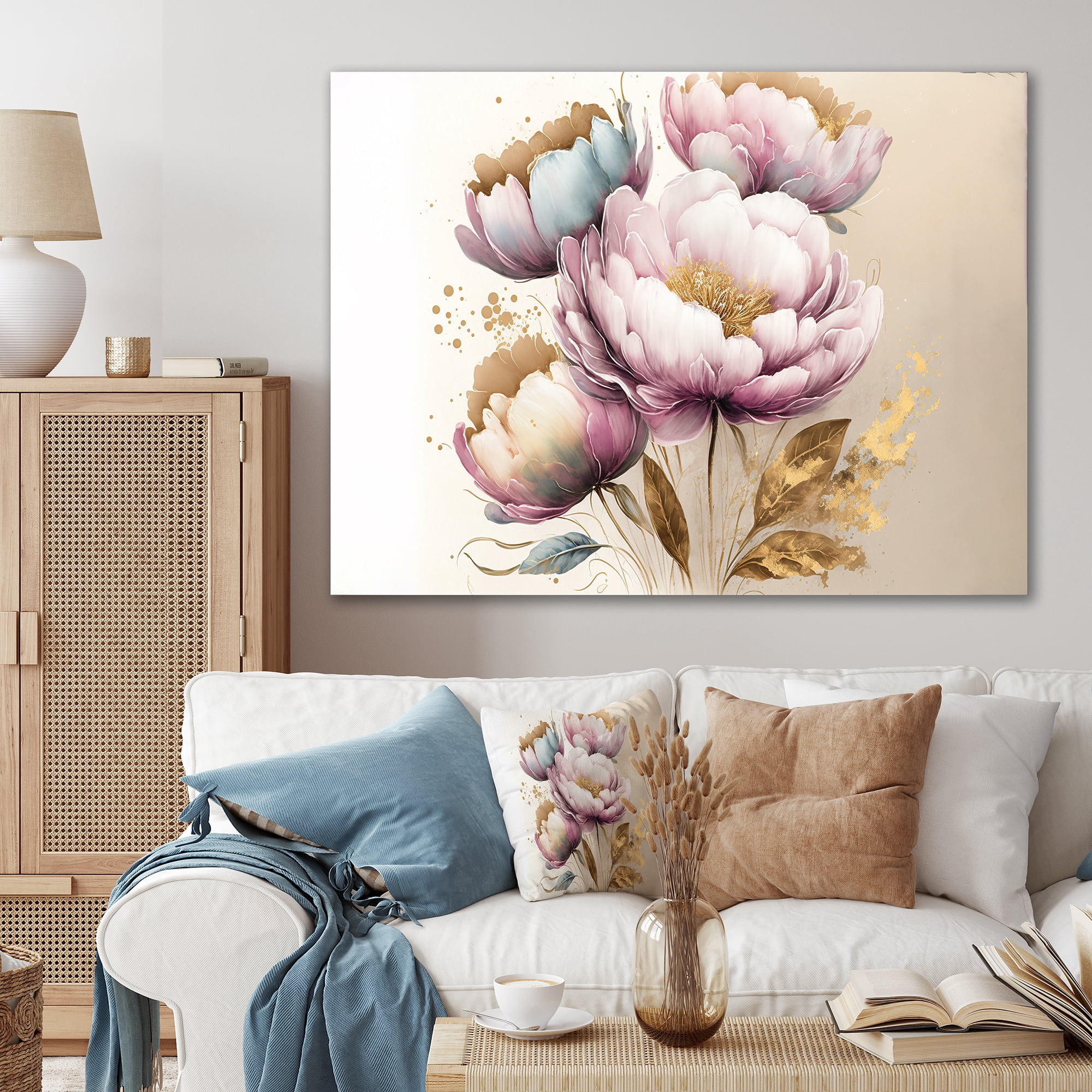 Designart Soft Pink Crocus Bouquet I Canvas Wall Art
