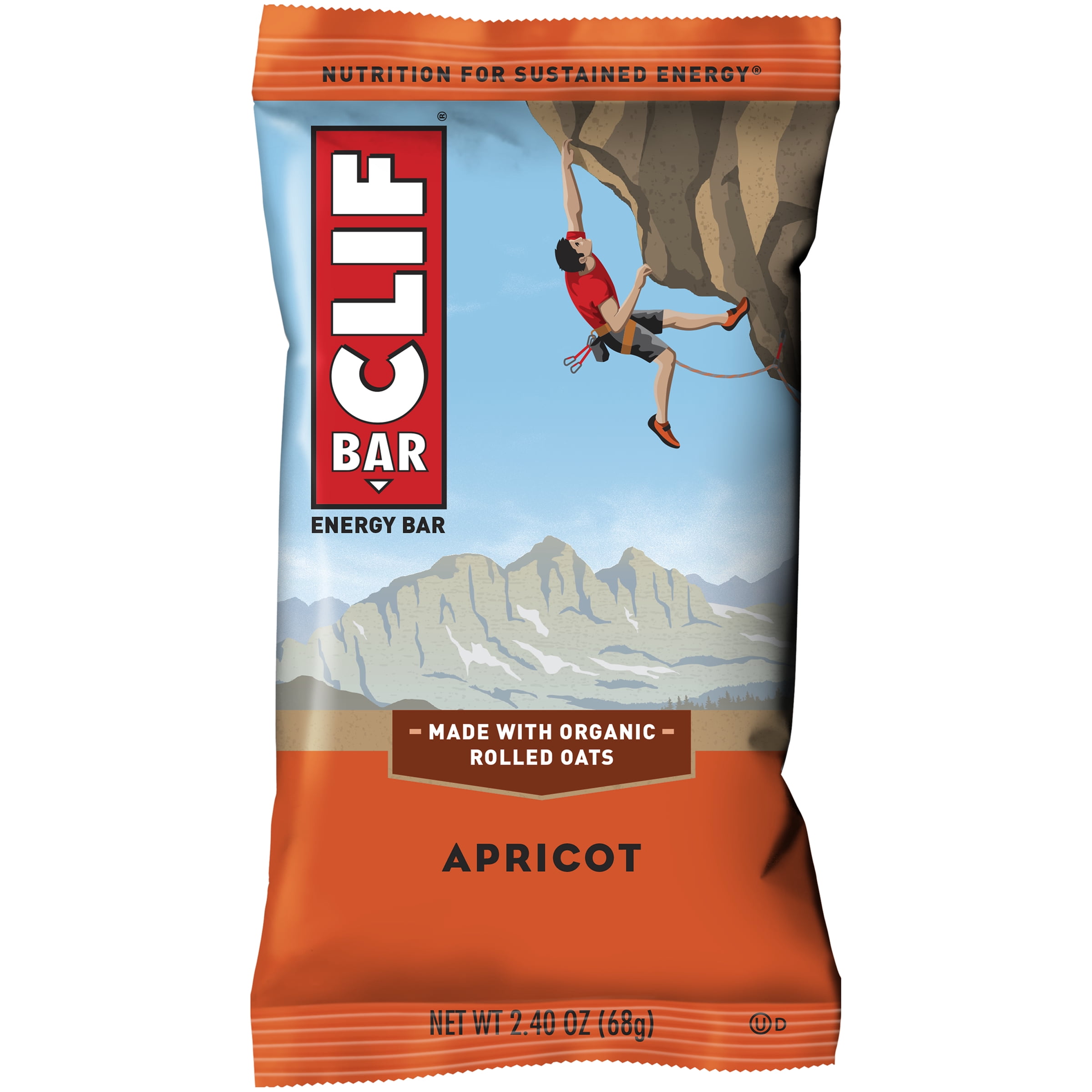 Clif Bar Energy Bars, Apricot, 9g Protein Bar, 12 Ct, 2.4 oz