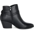 thumbnail image 5 of Chariot & Co Mesa Women's Pointy Toe Western Stitch Double Buckle Ankle Boots, Black, 7.5, 5 of 6