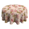 thumbnail image 4 of Pioneer Flower Floral Print Pattern Round Tablecloth 60"x60",Wrinkle Wipeable Table Cloth for Kitchen Dining Room Picnic Patio Party, 4 of 6