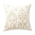 thumbnail image 2 of Talqzovs Christmas Decorative Throw Pillows , 18x18 Gingerbread House Embroidered Cushions for Sofa Couch Bed Living Room Indoor Xmas Home Decor, 2 of 6