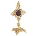 thumbnail image 2 of CatholicStore Small Reliquary, 6.5" Tall, 1pc, Sudbury Brass, 2 of 3