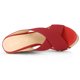 thumbnail image 2 of Sandalias De Cuña De Plataforma Abierta De Lino De Dedo Abierto Para Mujer Rojo-1 36, 2 of 7