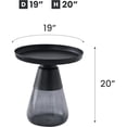 thumbnail image 2 of Aria Home Aeryn Nesting Table Tray Top Glass Base End Table Modern 19" Black Gray, 2 of 7