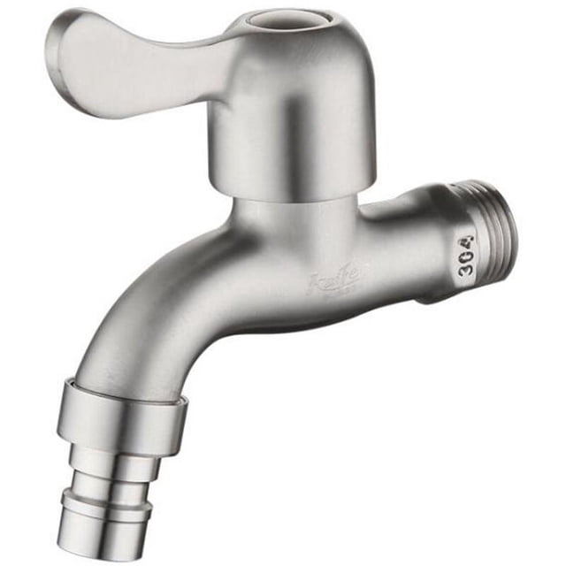 Stainless Steel Outdoor Faucet Adapter For Wash Machine Tap And Garden Tap, Wall-Mounted Water Faucet With Ceramic Core Valve, Space Saving, Easy To Install, For Wide Use In