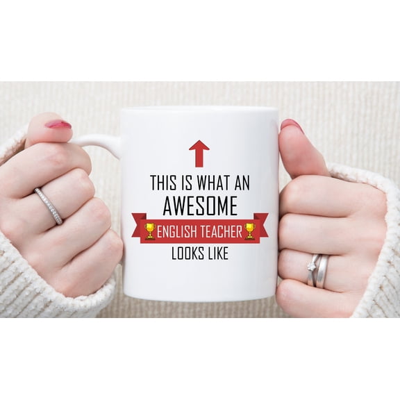 Funny English Teacher Mug, Awesome Teacher Appreciation Gift Cup
