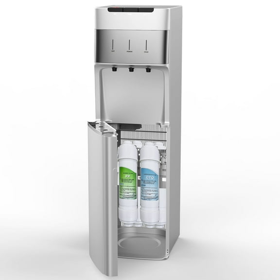 IKT Self Cleaning Bottleless Water Cooler Dispenser with 4 Stage Water Filter 3 Temperature Settings Silver