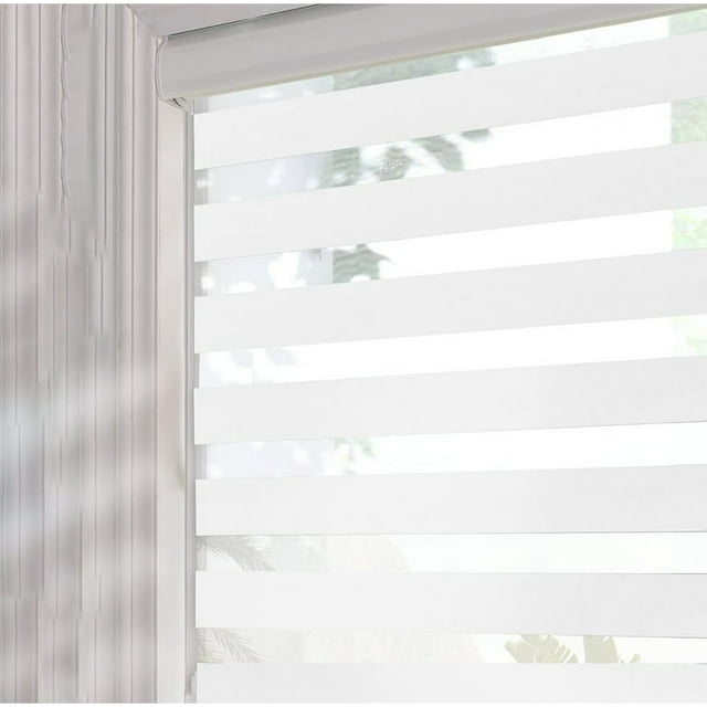 Cordless Zebra Roller Blinds, Day and Night Sheer Blinds, White