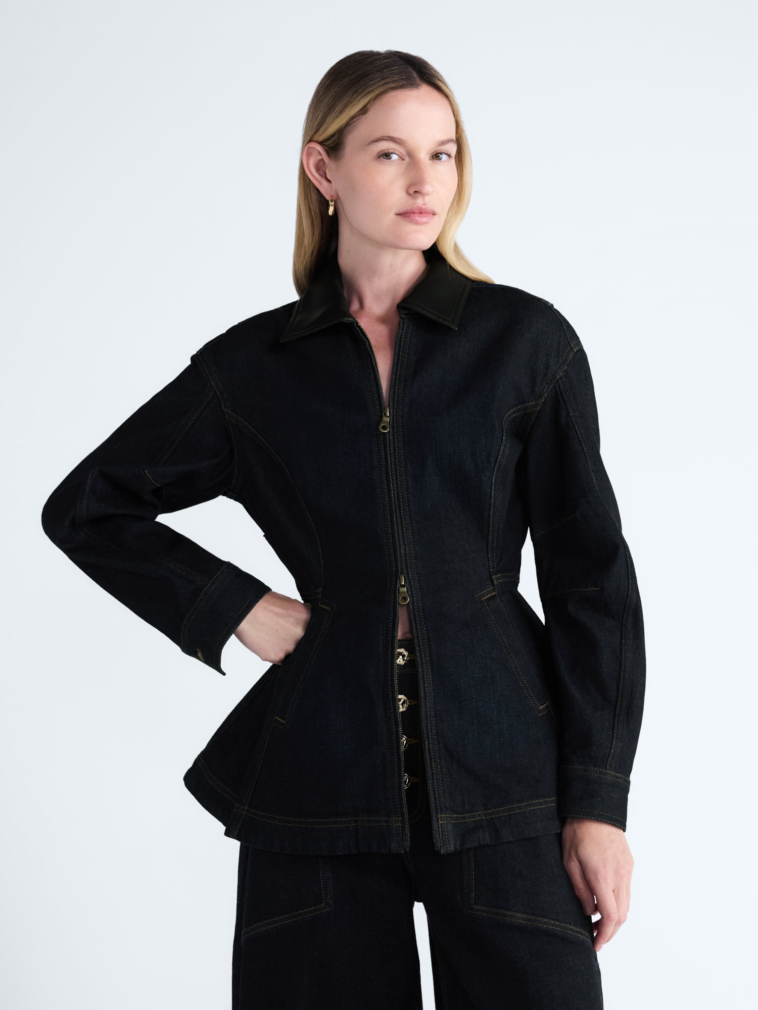 Scoop Women's and Women's Plus Peplum Denim Jacket, Sizes XS-4X