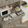 thumbnail image 3 of Homfa 71" Kitchen Pantry with Charging Station, Freestanding Cupboard with Adjustable Shelves, Floor Cabinet for Dining Room, Wash Gray, 3 of 8