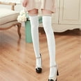 thumbnail image 2 of JGTDBPO Knee High Stockings For Women Solid Color Knee-High Casual Winter Warm Cotton Knit Soft Lengthened Thigh High Over Knee High Socks Extra Long Socks Girls Holiday Outfits, 2 of 5