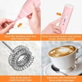 thumbnail image 3 of Milk Frother, Rechargeable Handheld Electric Whisk Coffee Frother Mixer with 2 Stainless Whisks, Milk Foam Maker for Cappuccino, Latte, Bulletproof Co, 3 of 4
