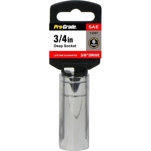 Pro-Grade 3/8in Drive 6 Pt. 11/16in Deep Socket, Chrome Vanadium, Dyna Drive, Rust Resistant, 13306