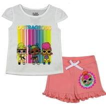 L.O.L. Surprise! Girls T-Shirt and Shorts Set, LOL Surprise Short Sleeve Tee and Shorts Set for Girls (Sizes 4-16)