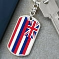 thumbnail image 6 of Hawaii State Flag Keychain Dog Tag Stainless Steel or 18k Gold, 6 of 16