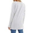 thumbnail image 3 of Fancyglim Womens Shirts Crew Neck Long Sleeve Sweatshirt Tunic Tops with Pockets White XL, 3 of 7