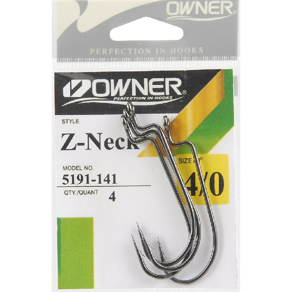 Owner 5191141 All Purpose Worm Hook 4 per Pack Size 4/0 Fishing Hook