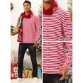 thumbnail image 5 of Unique Bargains Men's Striped T-Shirt Crew Neck Long Sleeves Pullover Tee Tops XL Red White, 5 of 6