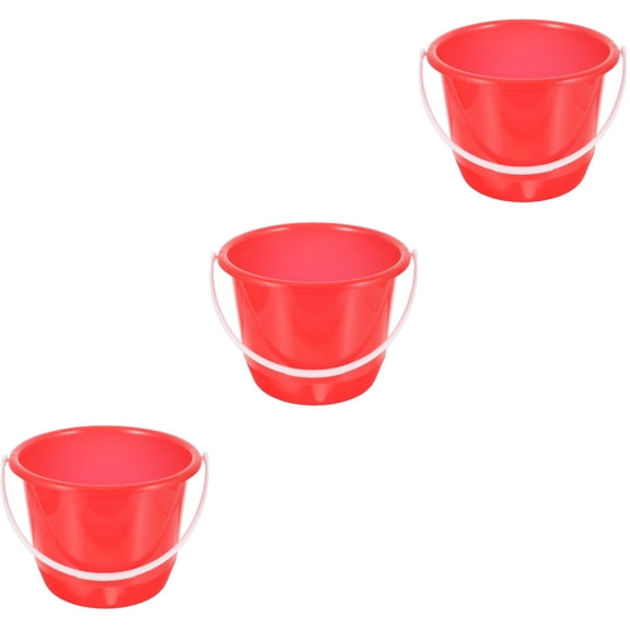 MLINS 3pcs Plastic Water Bucket with Handle Portable Bucket Multipurpose Bucket for Home 5L