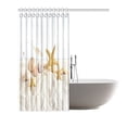 thumbnail image 2 of MYPOP Sea Shells and Starfish Decor Shower Curtain, Beach Seashells Nautical Ocean Seaside Seascape Coastal Art Print Polyester Fabric Shower Curtain 66 X 72 Inches Long, White Sand, 2 of 3