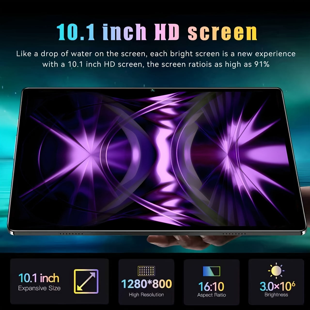 10.1-Inch Android 15 Tablet, 4GB +128GB, MTK6762 Octa-Core 2.0Ghz Processor, 5MP Front Camera And 13MP Rear Camera, 6000Mah Battery, HD (1280X800) Touch Screen, 5.2 And 802.11Ac Wifi 5, Tablet, Pad
