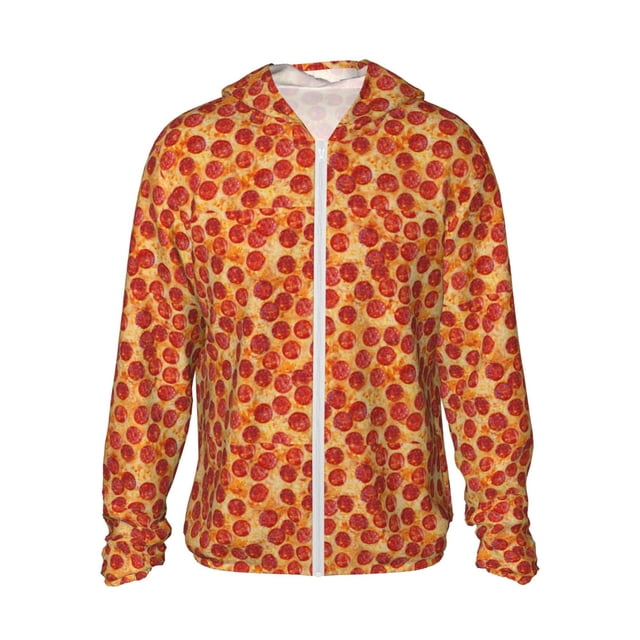 Vsdgher Sweat à Capuche Imprimé Pizza pour Adultes, Protection Éruption Cutanée pour Hommes et Femmes, Manches Longues, Protection Solaire, Pêche, Course, Natation-TTG