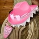 thumbnail image 3 of Sombrero de vaquero con borlas y bandana para gafas de sol para acampar, mascaradas y juegos de rol. Rosa, 3 of 9