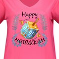 thumbnail image 3 of Inktastic Happy Hanukkah Dreidel and Laurels Women's Plus Size V-Neck T-Shirt, 3 of 4