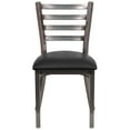 thumbnail image 5 of BizChair Silver Antique Finish with Clear Coat Ladder Back Metal Restaurant Chair - Black Vinyl Seat, 5 of 10