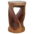 thumbnail image 3 of Strata Furniture 23x14" Round Traditional Wood Twist Stool in Walnut, 3 of 5
