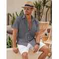 thumbnail image 2 of COOFANDY Linen Shirts for Men Short Sleeve Casual Shirts Button Down Summer Beach Wedding Shirts, 2 of 6