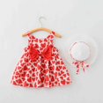 thumbnail image 2 of JUoaLXG Toddler Girls Casual Dresses Summer Floral Bowknot Sleeveless Backless Birthday Party Tutu Princess With Hat Set DressBeachwear ,Red,4-5 Years, 2 of 8