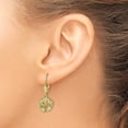thumbnail image 3 of 14K Yellow Gold 2-D Textured Hibiscus Flower Leverback Earrings - 28mm, 3 of 6