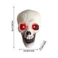 thumbnail image 3 of Halloween Savings Halloween Plastic Skull Decor Statue 2 Styles LED Glowing Red Eyes No Light Skeleton Head Figurine Spooky Tabletop Ornament for Home Gothic Decor Halloween Decor Indoor Outdoor, 3 of 8