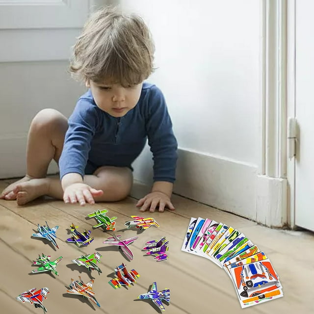 UsTZtai 25pc 3D Puzzles Set, Children's DIY Educational Toys, Early Learning Assembled Cards, Kids Development Activity Game