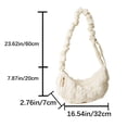 thumbnail image 3 of Bolso bandolera para mujer Bolso plisado Cloud Messenger Bolso acolchado acolchado (Blanco), 3 of 8