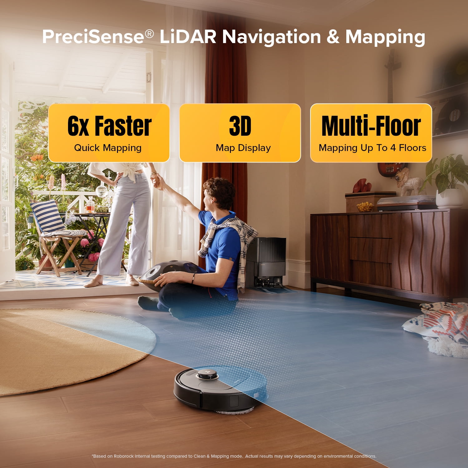 Roborock Qrevo S5V Robot Vacuum and Mop, 12000Pa Suction, FlexiArm Edge Mopping, Auto Mop Washing&Drying, Self-Emptying, Dual Zero-Tangle System, Smart Obstacle Avoidance, 10mm Mop Lifting