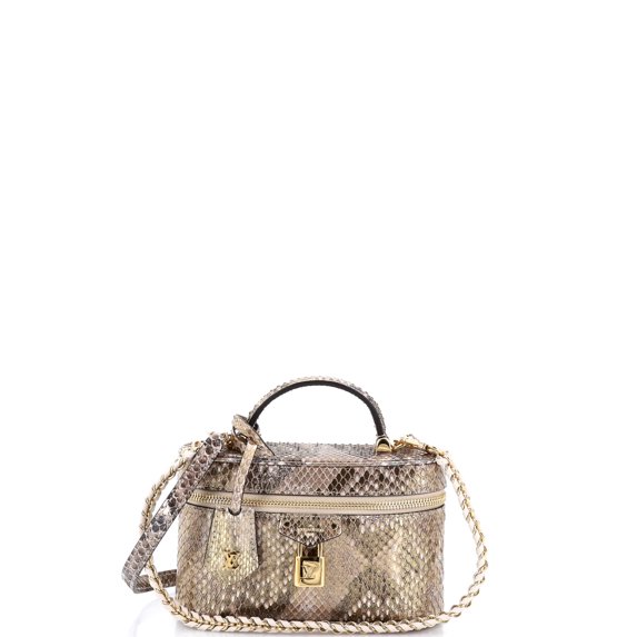 Pre-Owned Vanity Chain Pouch Python By Rebag
