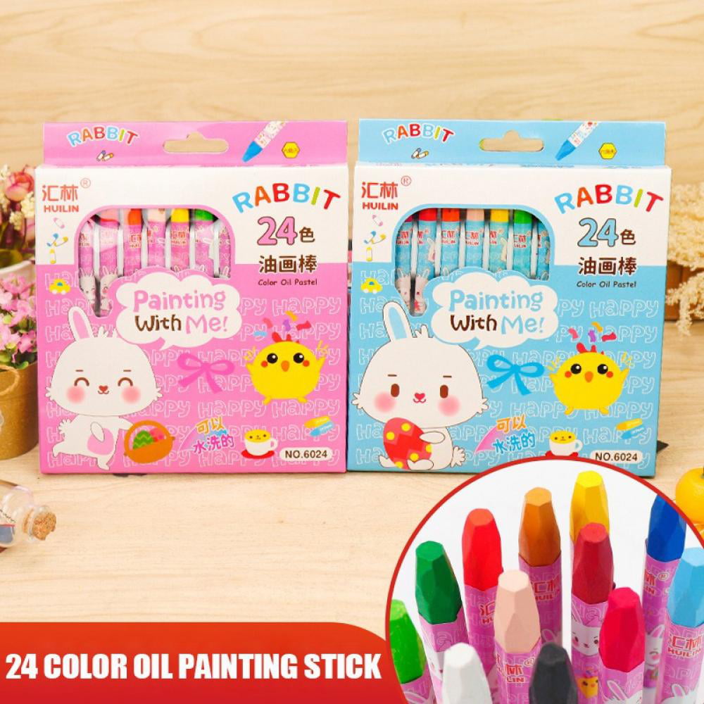 jlwkj Oil Pastels Set,24 Assorted Colors Non Toxic Professional Round Painting Oil Pastel Stick Art Supplies Drawing Graffiti Art C