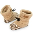 thumbnail image 3 of JAN & JUL Soft Sole Baby Walking Shoes Comfortable Fleece Booties (Leopard, Large Toddler), 3 of 7