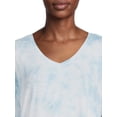thumbnail image 4 of Time and Tru Women's Short Sleeve V-Neck Tunic T-Shirt, 4 of 5
